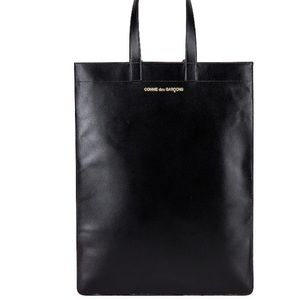 Comme de Garçon black leather tote